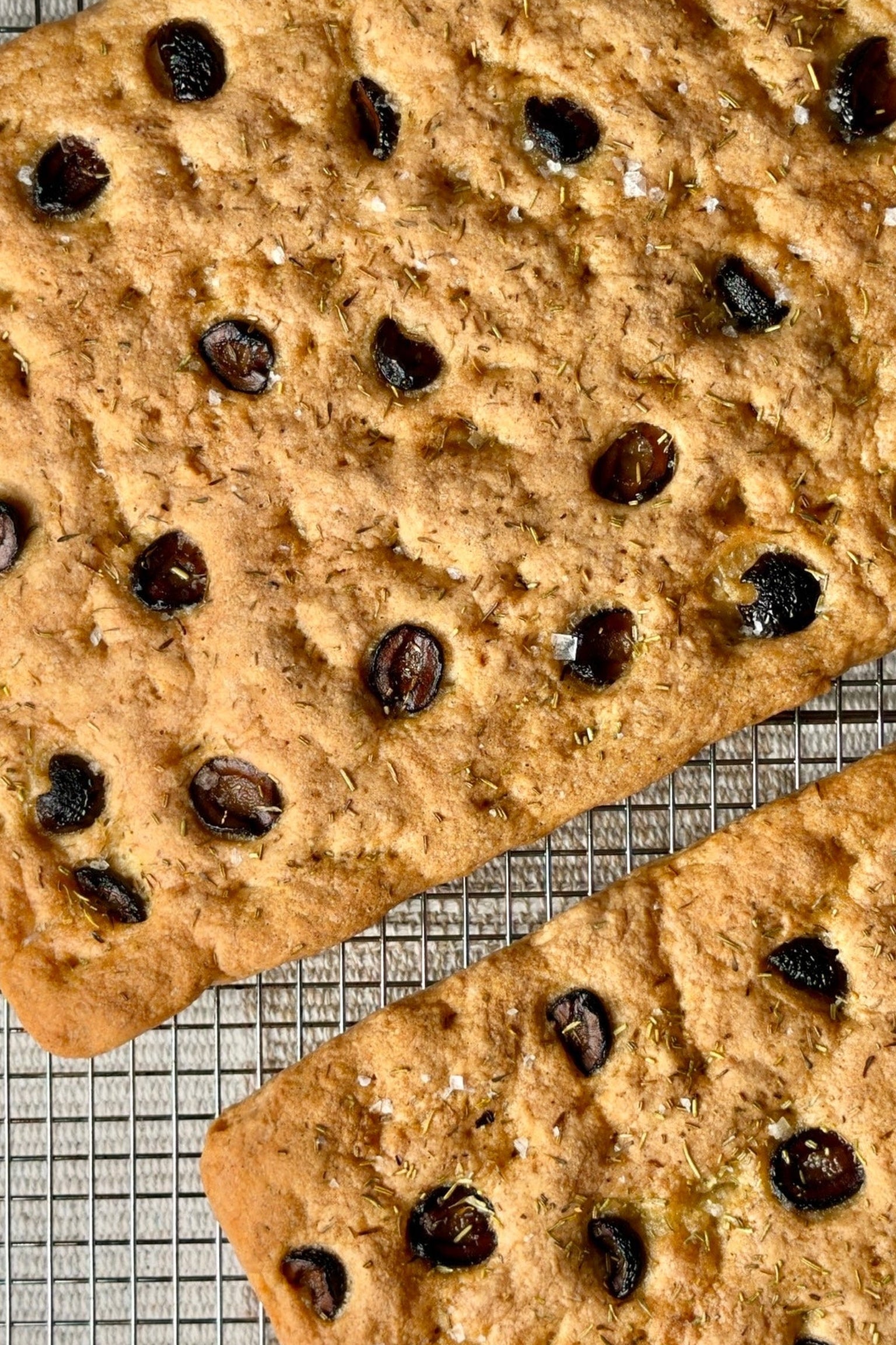 Gluten Free Olives + Herbs Focaccia