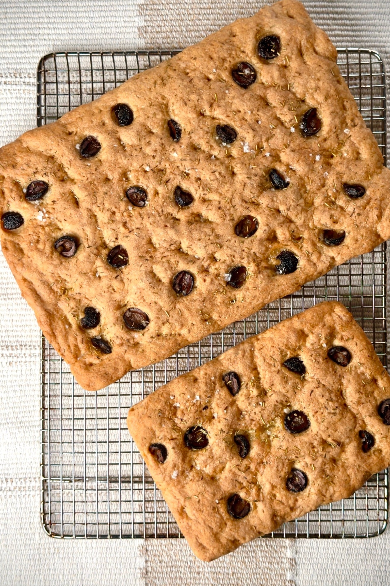 Gluten Free Olives + Herbs Focaccia